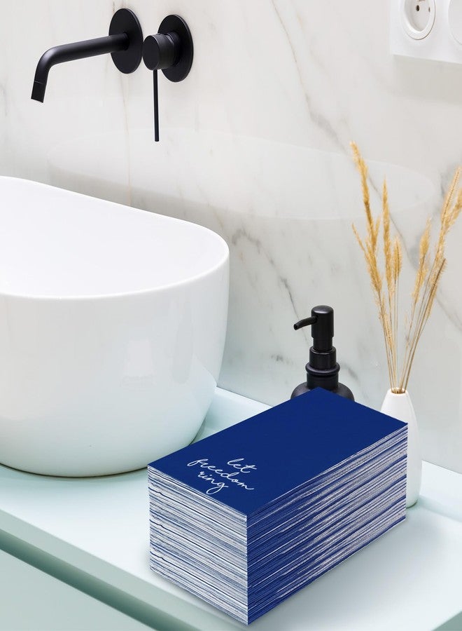 JarThenaAMCS 4th of July Guest Paper Napkins Red Blue 3 Ply Disposable Napkins Patriotic Dinner Hand Towel Napkins for Independence Day Party Supplies Table Decor, 80Pcs - Image 5